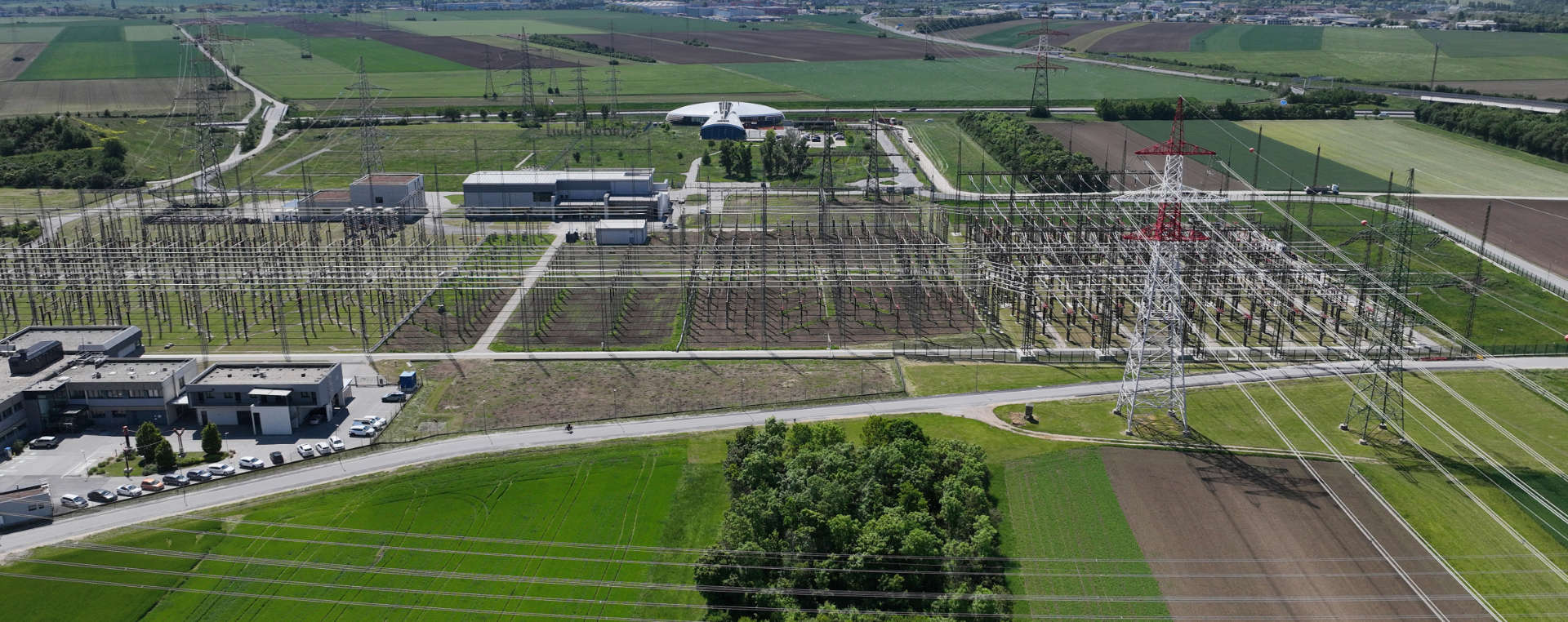 APG-Umspannwerk Wien Südost von oben